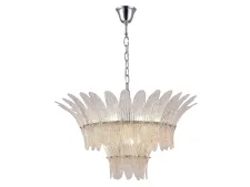 NEWPORT 8800 8812/C new , Люстра, Chrome Clear glass with white sand D70*H36/200 cm E14 12*40W