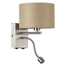 8250/2W MODERNI LN26 527  никель/бежевый, металл/текстиль бра Е14 40W+ LED 3W 4000K 220V NIKKI